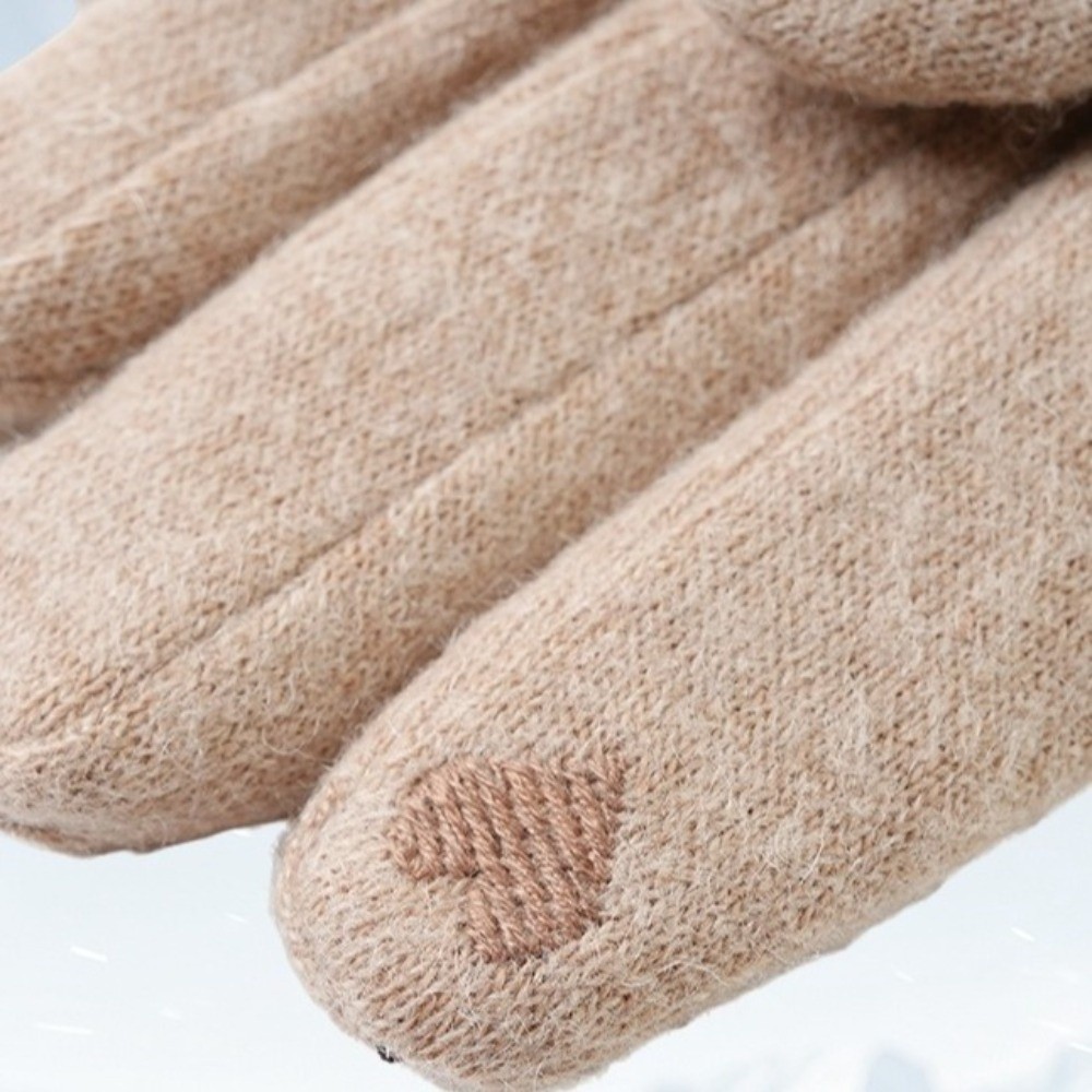 ウール風の裏起毛手袋、厚手のデザイン、防風、タッチスクリーン - Wool Glove Lined のレビューと価格