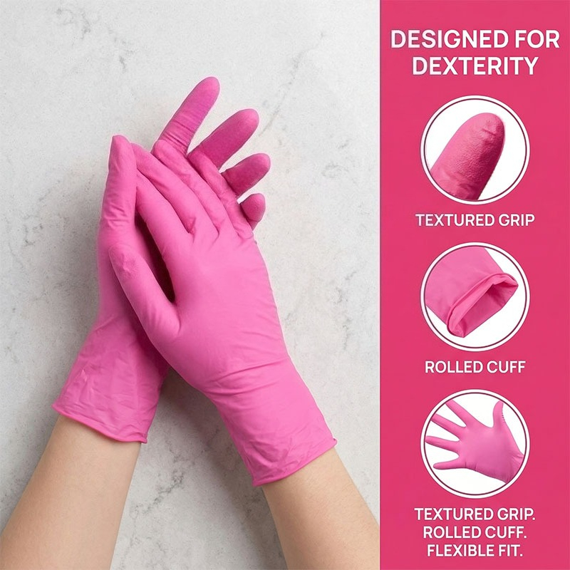 10-100 個のピンクニトリル使い捨て手袋、クリーナー、美 - Latex Disposable Glove のレビューと価格