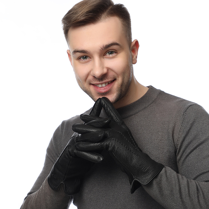 メンズ用、人工鹿革製、裏地はウール、ビジネス用、アウトドア用 - Wool Glove Lined のレビューと価格
