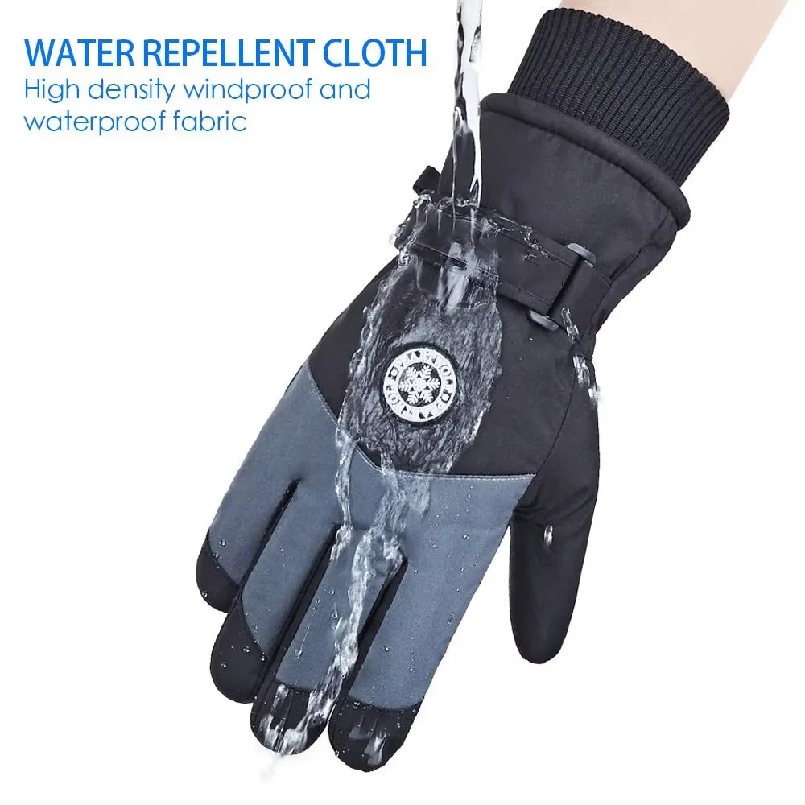 冬用ユニセックス スノーボード スキー手袋 PUレザー 滑り - Ski Glove Waterproof のレビューと価格