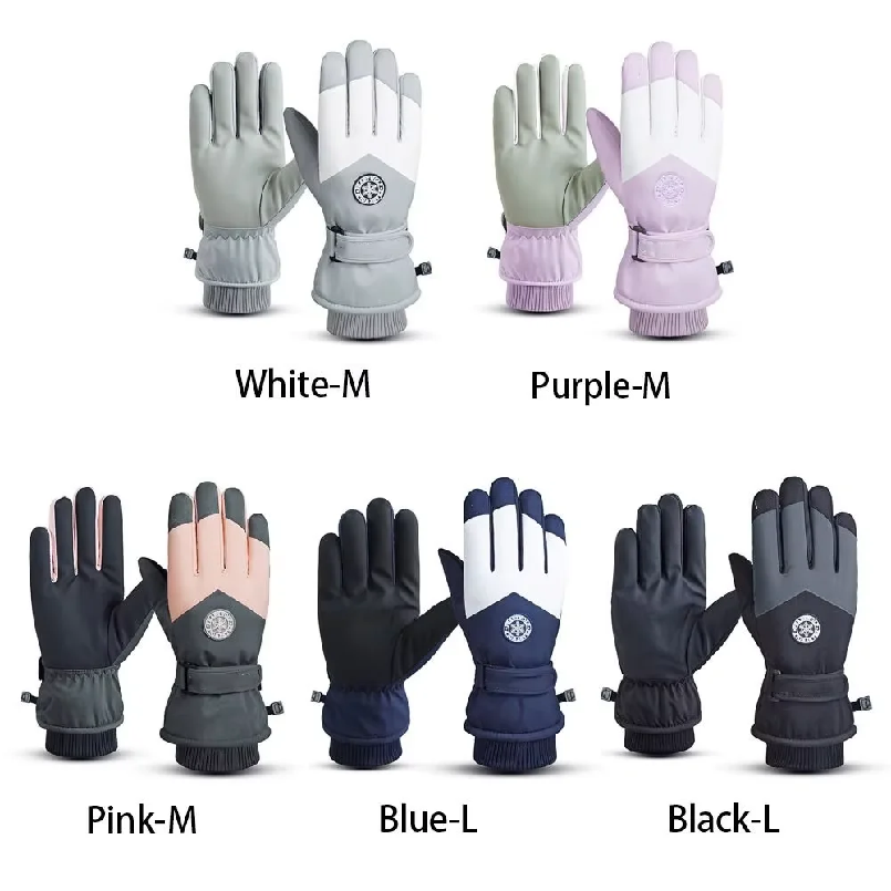 冬用ユニセックス スノーボード スキー手袋 PUレザー 滑り - Ski Glove Waterproof のレビューと価格