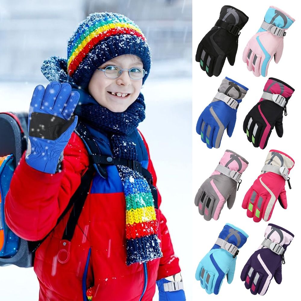 かわいい防風子供用スキーグローブ滑り止め防水ミトン厚く暖かい - Ski Glove Waterproof のレビューと価格