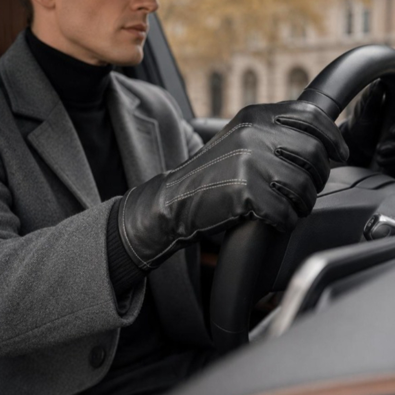 サーマルPUレザーグローブ 男女兼用 冬用 暖かい 防風 タ - Leather Driving Glove のレビューと価格
