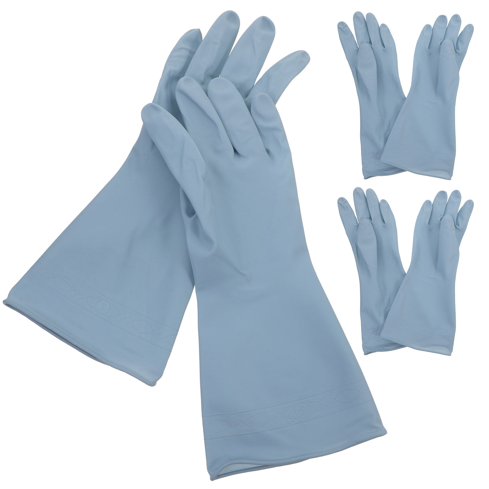 3組入り、長めの食器洗い用手袋。防水加工のゴム製で、キッチン - Dish Glove Rubber のレビューと価格